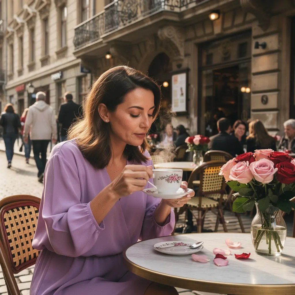 Egy gyönyörű virágcsokor, amely a rózsás tea ízvilágát idézi fel.