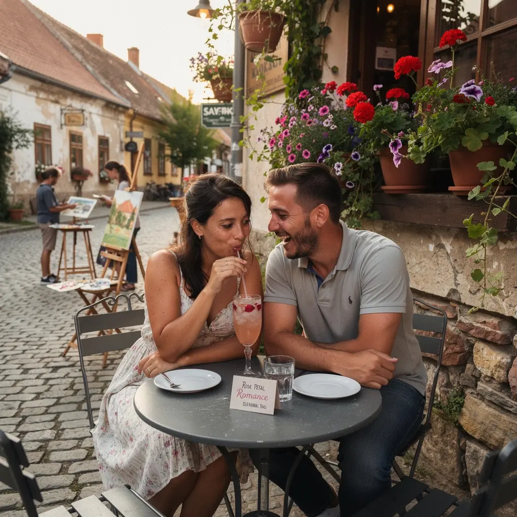 Rózsaszirom tea keverék, amely romantikus hangulatot áraszt.